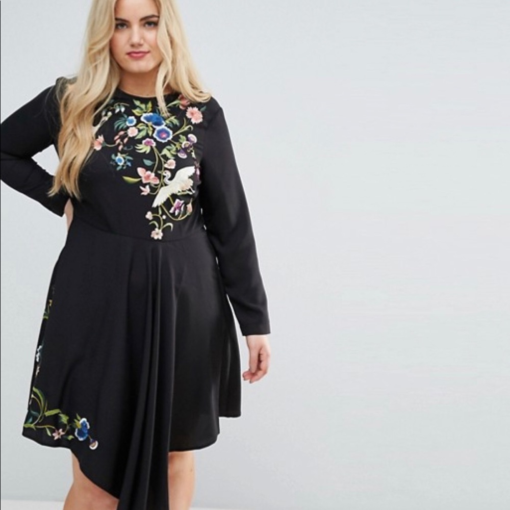 Deep blue detailed plus and curve dress